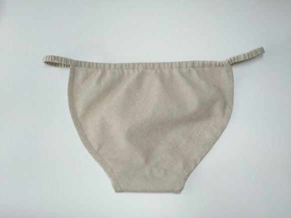 ヘンプ１００%　楽なショーツ 　股上浅め　フロント紐タイプ 下着 4枚目の画像
