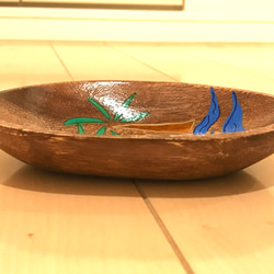 【1点限り】木製小物入れ/ウッド/ハワイアン/ヤシの木/海/亀/ホヌ 2枚目の画像