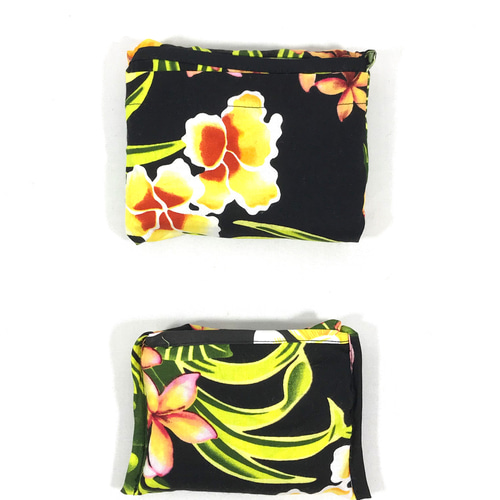 即納】ハワイ柄エコバッグ大小2個セット/ハイビスカス/コンパクト