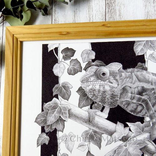 A4サイズ複製画・カメレオン 絵画 松野ちり子 通販 11984645｜Creema