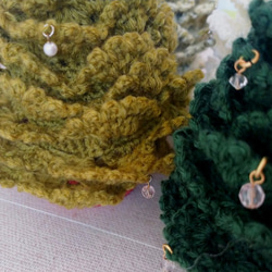 クリスマスツリーな小物入れ　無地Bタイプ（ツリー低め）　自分で飾るビーズオーナメント付き 　 6枚目の画像