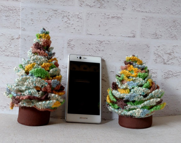 クリスマスツリーな小物入れ 　カラフルツリータイプ⑥　自分で飾るビーズオーナメント付き　　 3枚目の画像