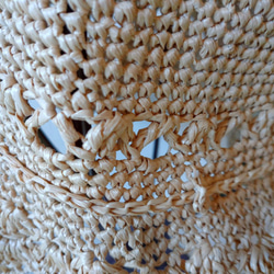 【受注製作】エコアンダリヤの夏帽子（円型）ナチュラルベージュ 4枚目の画像