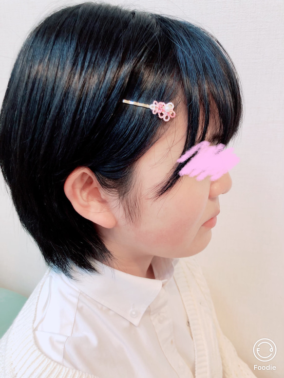 春色 桜のヘアピン 2個セット  タティング 3枚目の画像