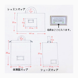 入園 入学 3点セット 絵本袋 レッスンバッグ 体操服袋 シューズバッグ 上靴入れ 名入れ シンプル 無地 ピンク 7枚目の画像