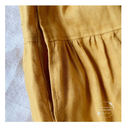 スカートのような ヨーク切り替え リネンガウチョパンツ　（マスタード） 7枚目の画像
