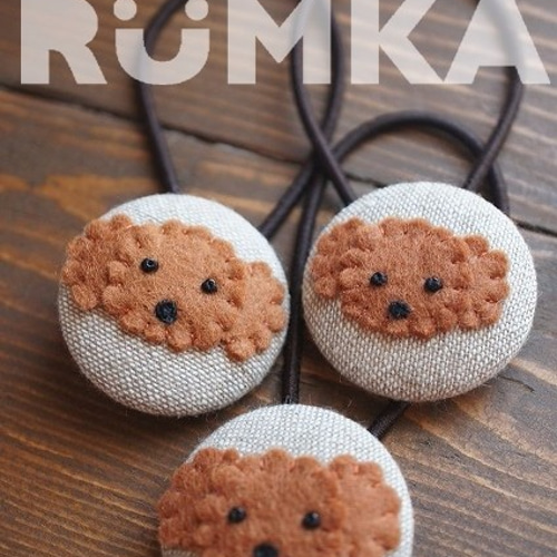 トイプードル*レッド*犬*アップリケ*うちのこヘアゴム ヘアゴム さちき