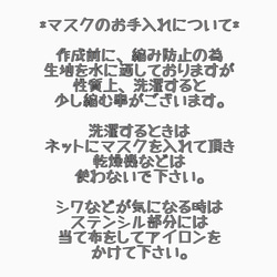 ＊[値下げ]＊(大人女性用)2枚セット男前＊立体布マスク(フィルターポケット付き) 7枚目の画像