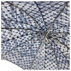 日傘　正絹　藍染　総絞り　バンブー　持ちて　二段階調整　和装　小物 6枚目の画像