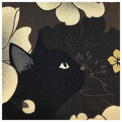 美品　黒猫　綿　軽装　作り帯　名古屋帯　全通柄　二部式　　 5枚目の画像