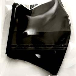 【再販】ハンドメイド　布　マスク　ブラック　1枚　黒　立体マスク　無地　ガーゼ　wガーゼ　布マスク　 3枚目の画像