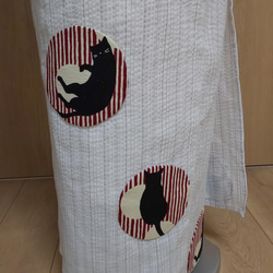 しじら織浴衣(白)#黒猫モチーフ#レディース 8枚目の画像