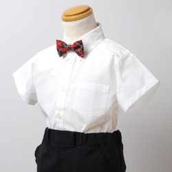 【ベビーフォーマル】蝶ネクタイ付き　半袖　ボタンダウンコットンシャツ 3枚目の画像