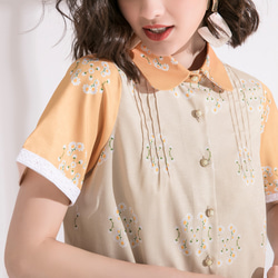 Nega C. 90's inspired Daisy Pattern Shirt--Sunrise 4枚目の画像