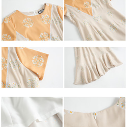 Nega C. Round Neck Dress with Daisy Pattern and ruffle Hem 9枚目の画像