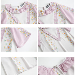 Nega C. Romantic style round neck daisy print top 9枚目の画像