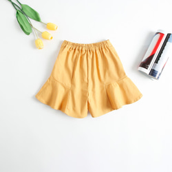 Nega C. Demin ruffle hem shorts--Mustard 2枚目の画像