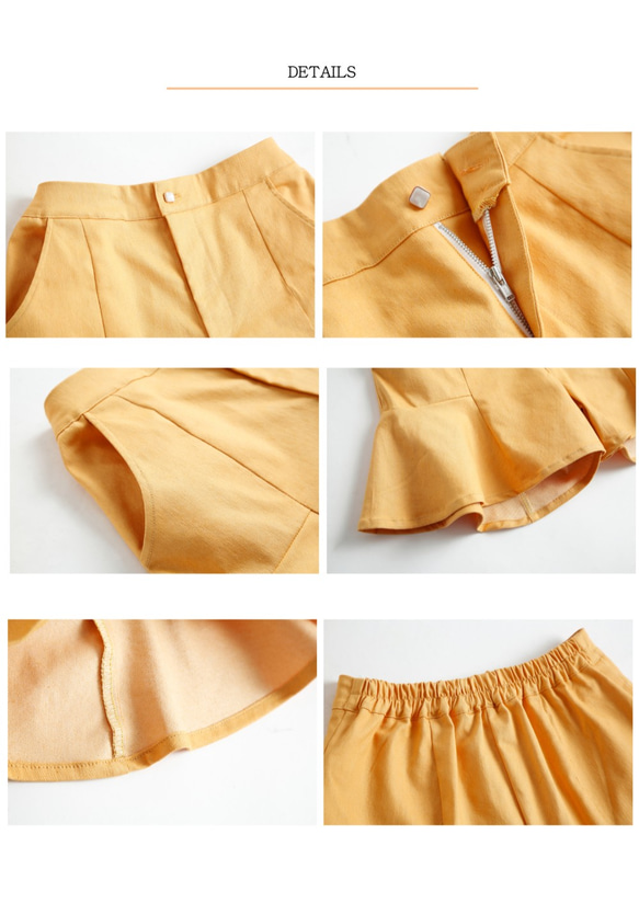 Nega C. Demin ruffle hem shorts--Mustard 9枚目の画像