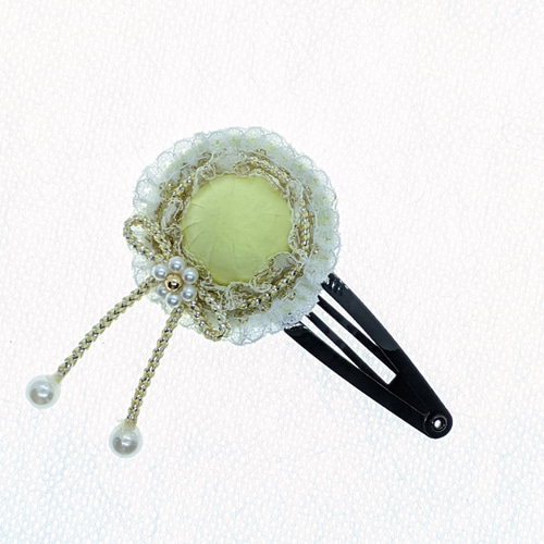 お子様の髪飾りに☆ 発表会や特別なイベントで！ 麦わら帽子のヘアピン