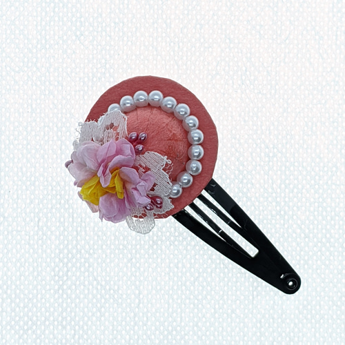 お子様の髪飾りに☆ 発表会や特別なイベントで！ 麦わら帽子のヘアピン