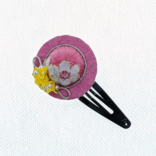 お子様の髪飾りに☆ 発表会や特別なイベントで！ 麦わら帽子のヘアピン