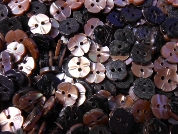 茶蝶貝のボタン　11.5mm　四つ葉（No.250)   20個 9枚目の画像