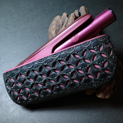 lilHYBRID3.0】リルハイブリッド3.0 本革製ケース 髑髏混 朱殷 透彫