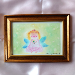 【原画】『雨粒の精ポタリ』（絵画　パステル画　精霊） 妖精〜自然の愛〜』【パステルアート原画】 絵画 ヒカリノミ