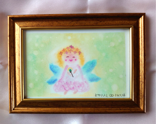 原画】『雨粒の精ポタリ』（絵画 パステル画 精霊） 絵画