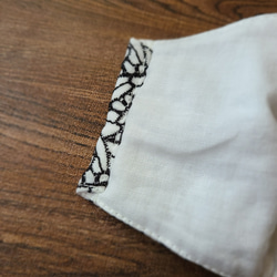 綿レース刺繍(黒光沢なし)×裏面Wガーゼ 3枚目の画像