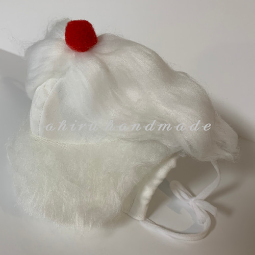 xmas☆2way子供も大人もサンタマスク☆ハンドメイド☆ひげ取り外しでき