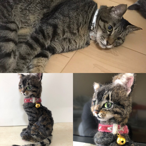 羊毛フェルト 猫 キジトラ サバトラ ミックス オーダーメイド