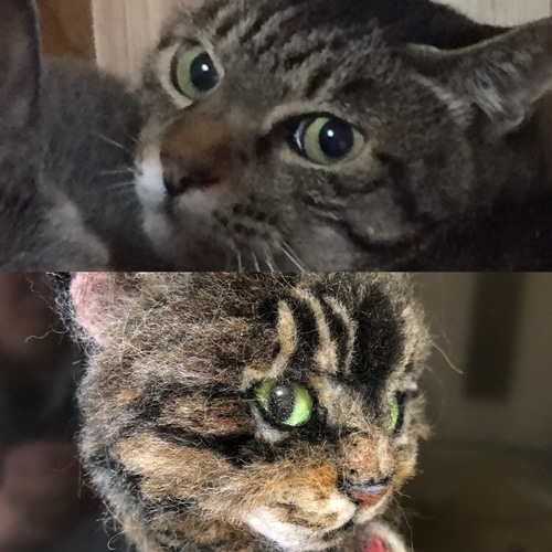 羊毛フェルト 猫 キジトラ サバトラ ミックス オーダーメイド