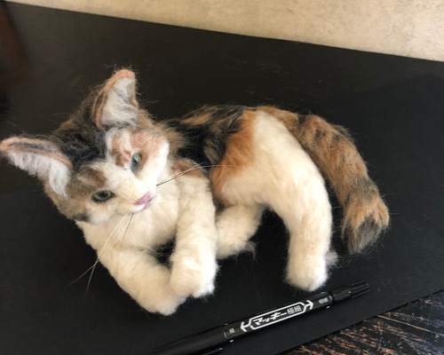 三毛猫 羊毛フェルト ペット オーダーメイドドール feiwa
