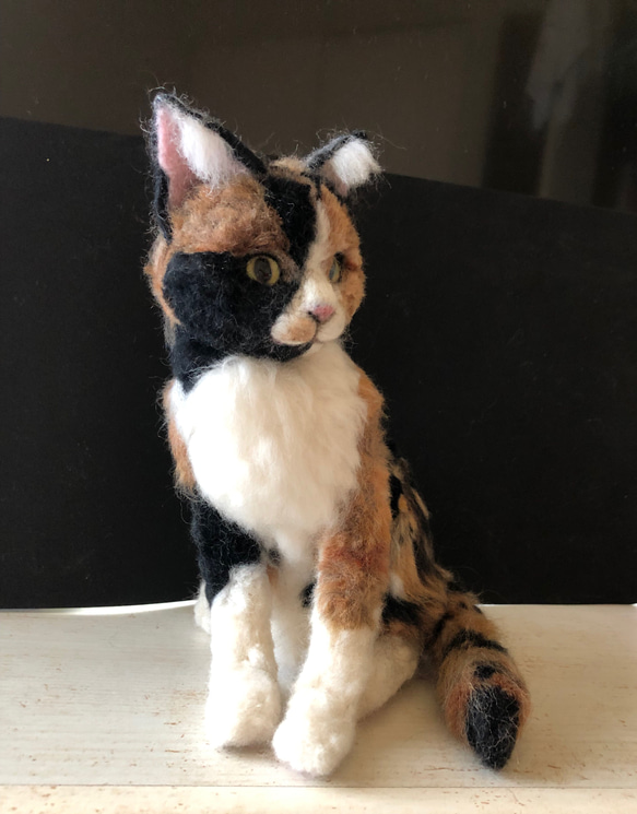 羊毛フェルト　猫　オーダーメイド　受け付け　三毛猫　日本猫　ミックス 10枚目の画像