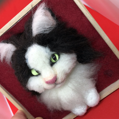 羊毛フェルト 猫 ノルウェージャン フォレストキャット 羊毛