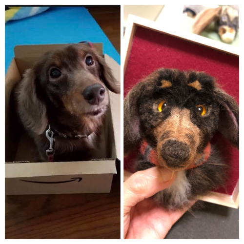 羊毛フェルト ミニチュアダックス オーダー 羊毛フェルト ダイヤ・もん