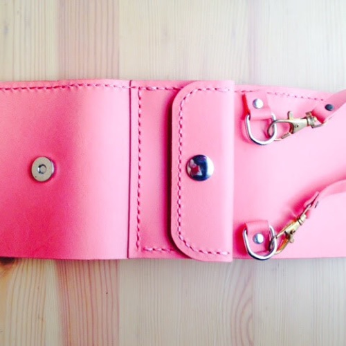 TIA/ピンク ミニ財布 小さな財布 三つ折り財布 レディース バック  