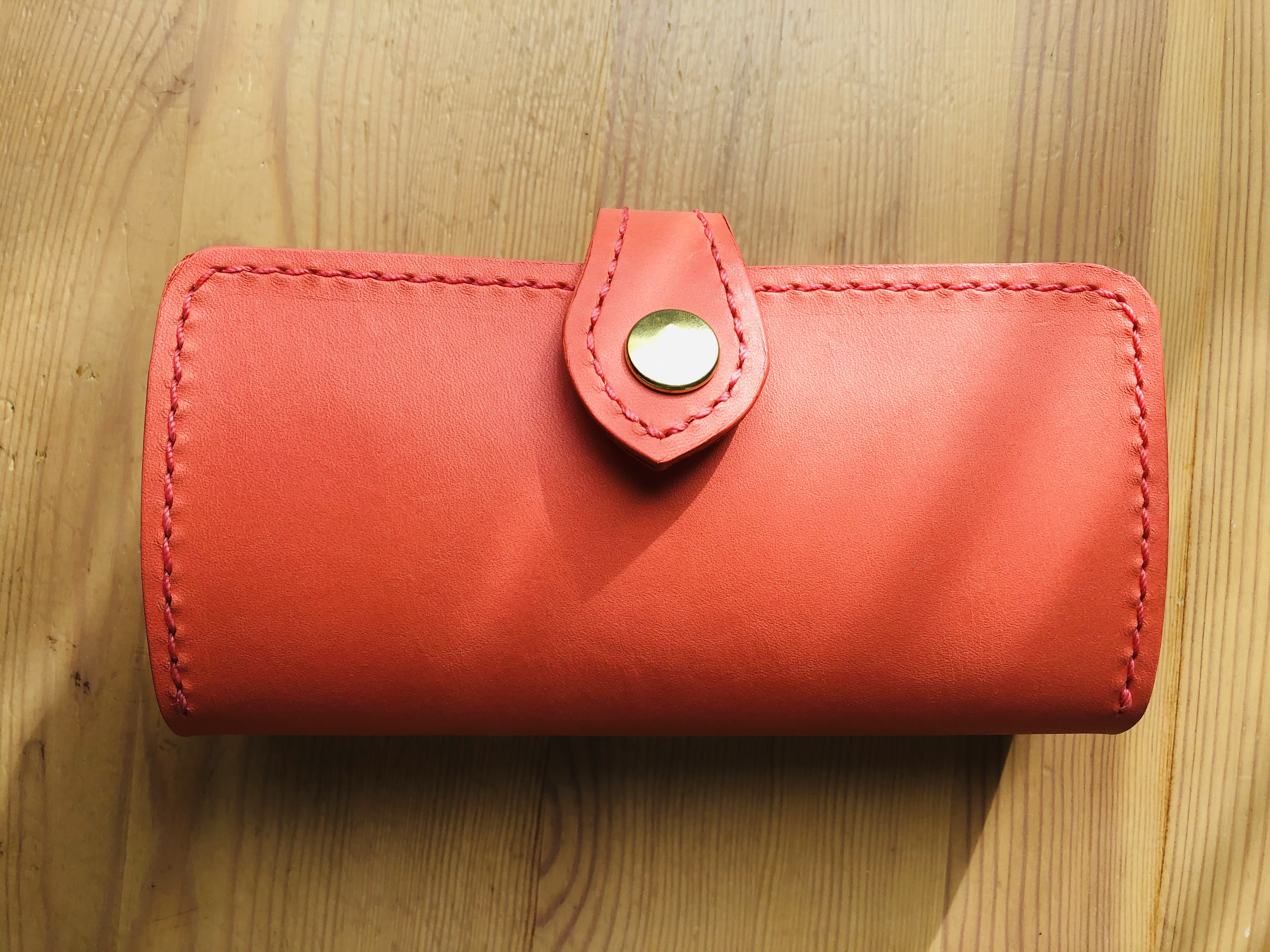 ピンク　スマホケース　手帳型　全機種対応　横開き　カード収納　栃木レザー　本革