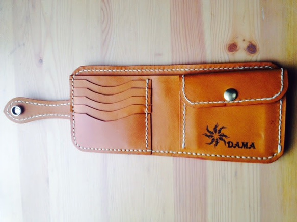 SHINE 【キャメル】　財布 二つ折り 革 栃木レザー クリスタルコンチョ 