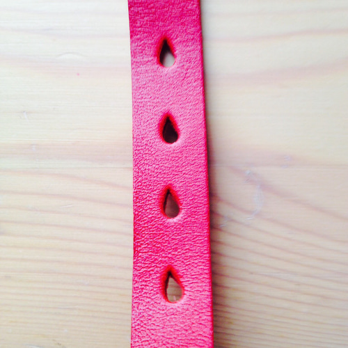 ビーズブレスレットB【レッド/赤】ネイティブ柄 革 レザー バックル  