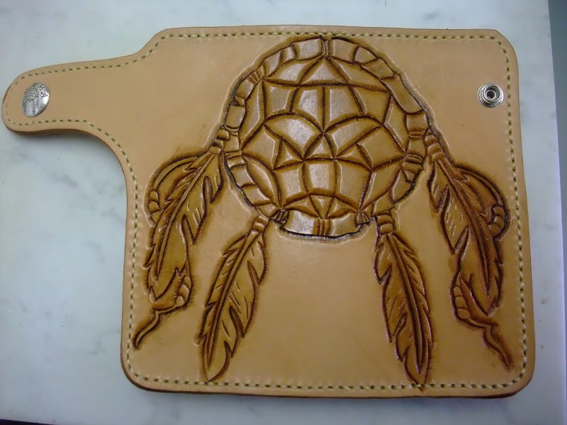 ドリームキャッチャー】 カービング深彫り 長財布 革 栃木レザー  