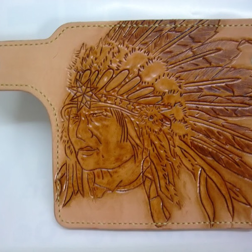 INDIAN/インディアン】カービング長財布 革栃木レザーウォレット  