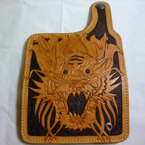 龍/DRAGON/ドラゴン1】カービング深彫り長財布 革 栃木レザー コンチョ  