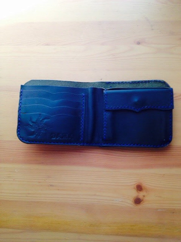 TESUQUE 【青/ブルー】　財布 二つ折り 革 レザー 送料無料　ギフト 