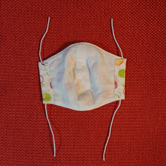 子供用 立体マスク りんご 抗菌ガーゼ 2枚目の画像