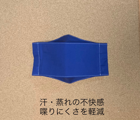 船底型立体マスク2サイズ　フィルターポケットオプション有り　青色 1枚目の画像