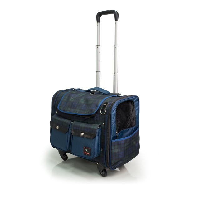 M番号ウィンドウペットトロリーケース_スコットランドパターン