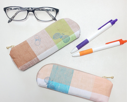 送料無料】ミナペルホネン 刺繍生地が可愛い ペンケース☆スリム