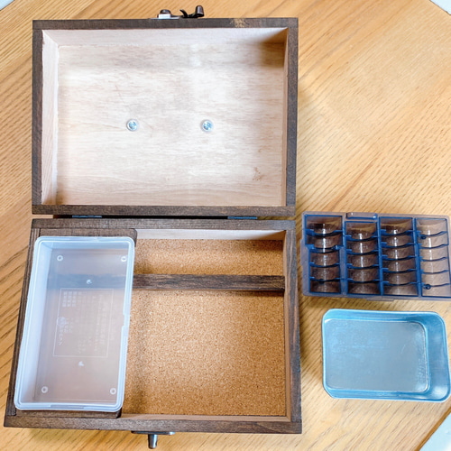 受注製作》ハンドメイド☆木製金庫☆キャッシュBOX♪*ﾟ 小銭